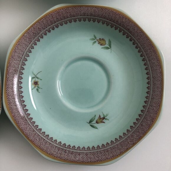 4 Adams Lowestoft Calyx Ware Lowestoft 6” Snack Saucer Plates EUC Vintage 1920s - Picture 2 of 10